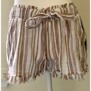 Rewash paper bag striped shorts